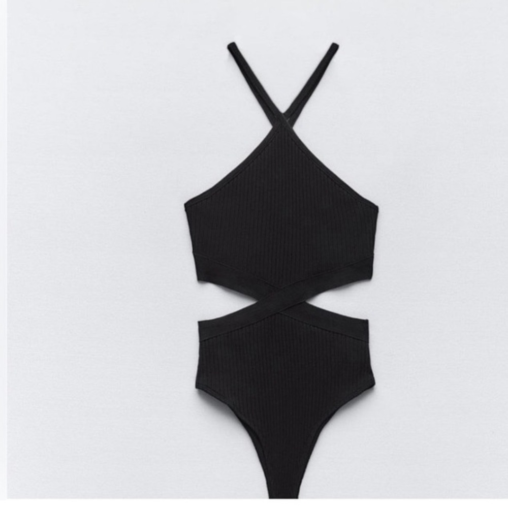 ZARA black cutout bodysuit